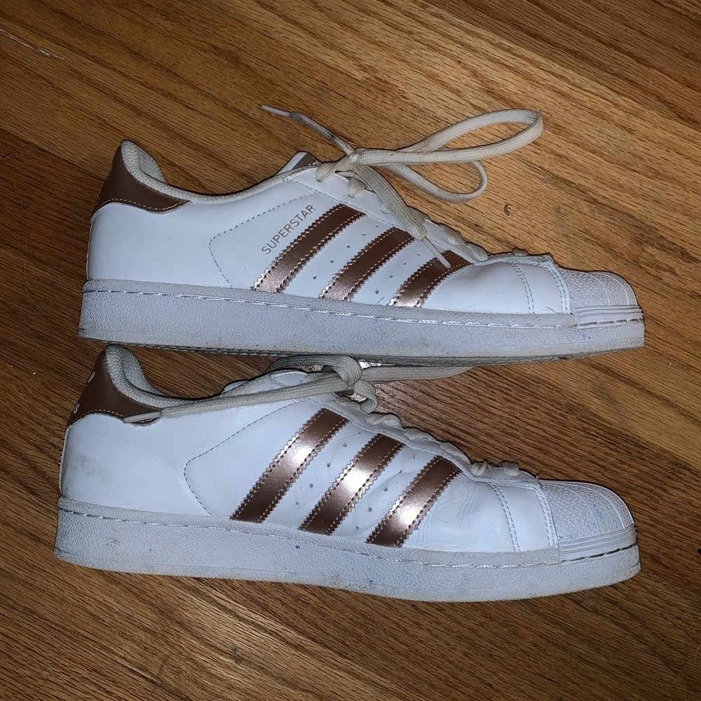 Rose gold superstar adidas